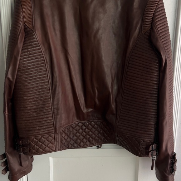 Boda Skins Men’s Brown Leather Moto Jacket - Picture 5 of 10